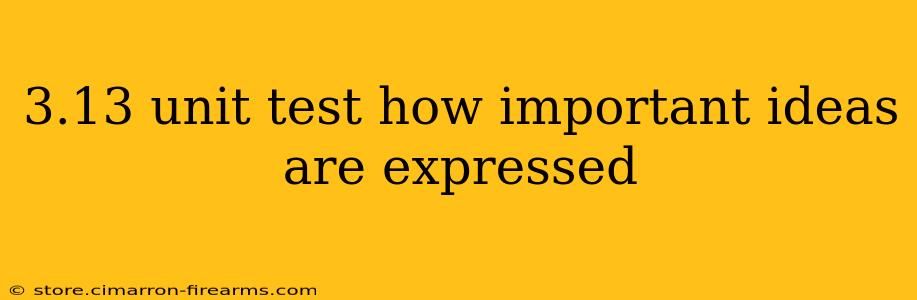 3.13 unit test how important ideas are expressed