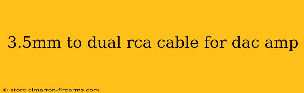 3.5mm to dual rca cable for dac amp