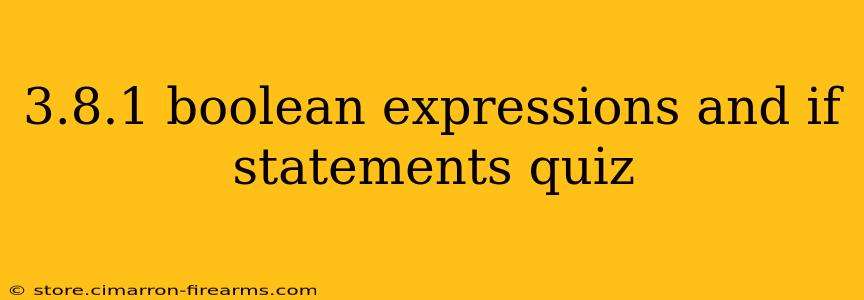 3.8.1 boolean expressions and if statements quiz