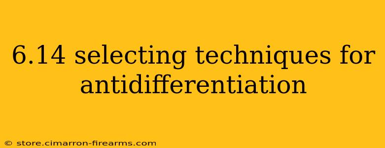 6.14 selecting techniques for antidifferentiation