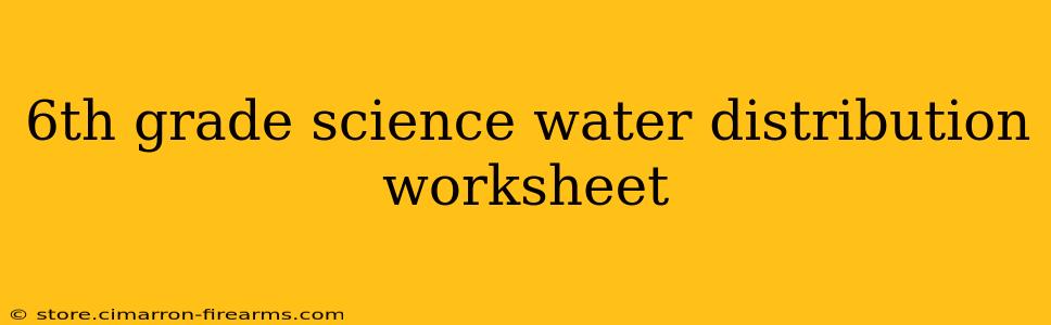 6th grade science water distribution worksheet