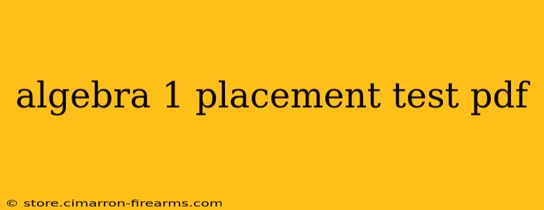 algebra 1 placement test pdf