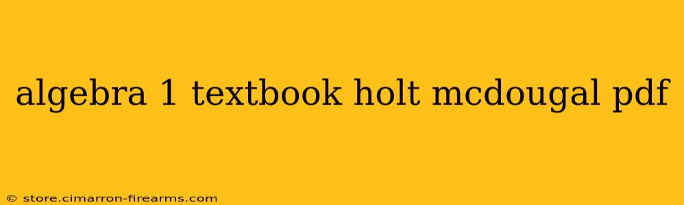 algebra 1 textbook holt mcdougal pdf