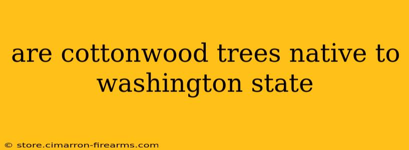 are cottonwood trees native to washington state