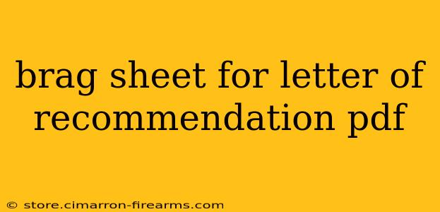 brag sheet for letter of recommendation pdf