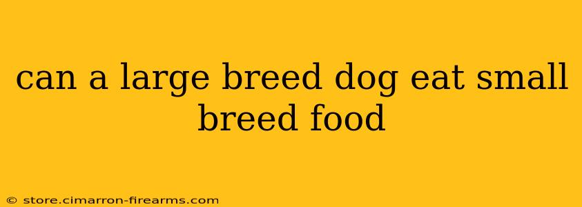 can a large breed dog eat small breed food