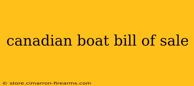 canadian boat bill of sale