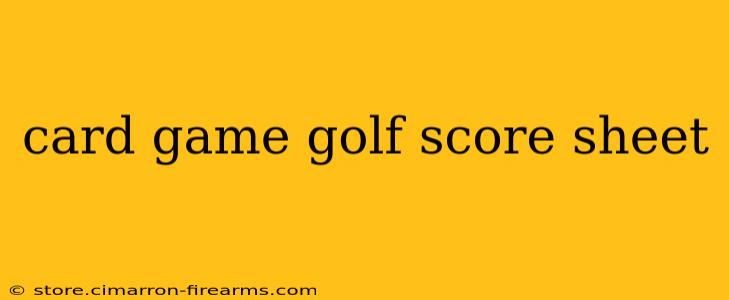 card game golf score sheet