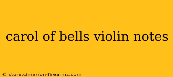 carol of bells violin notes