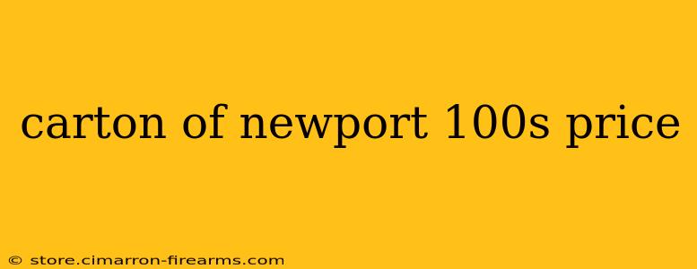 carton of newport 100s price