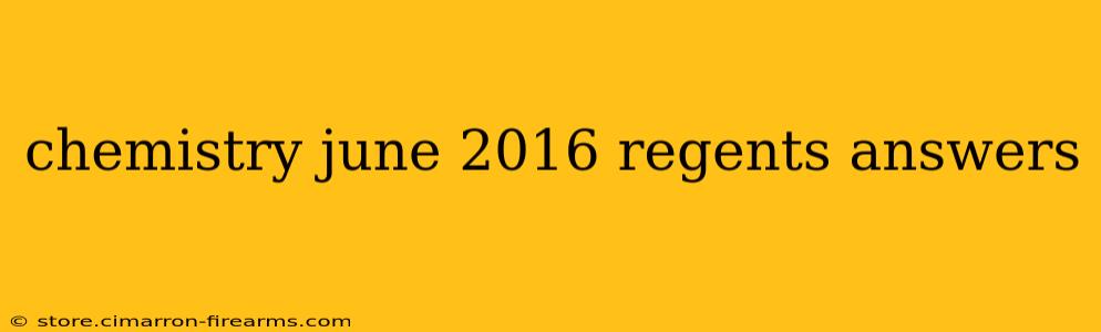 chemistry june 2016 regents answers