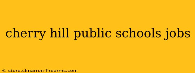 cherry hill public schools jobs