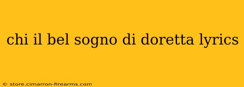 chi il bel sogno di doretta lyrics