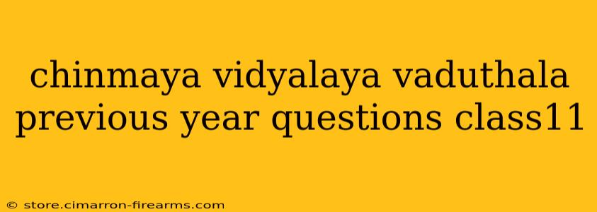 chinmaya vidyalaya vaduthala previous year questions class11