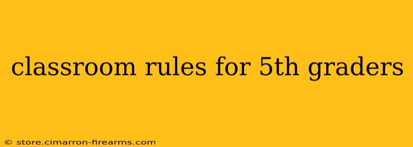 classroom rules for 5th graders