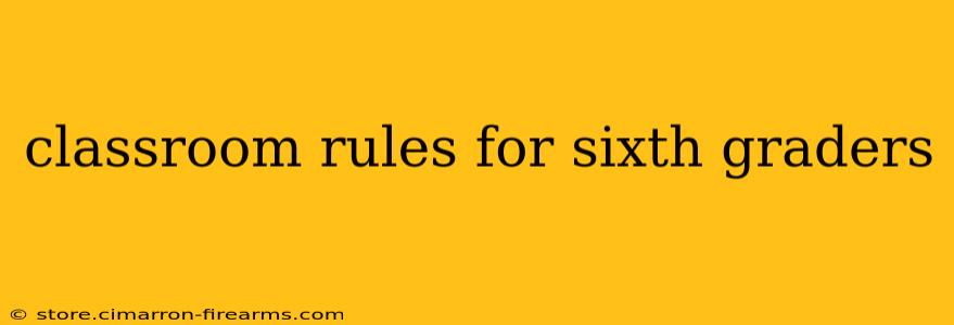 classroom rules for sixth graders