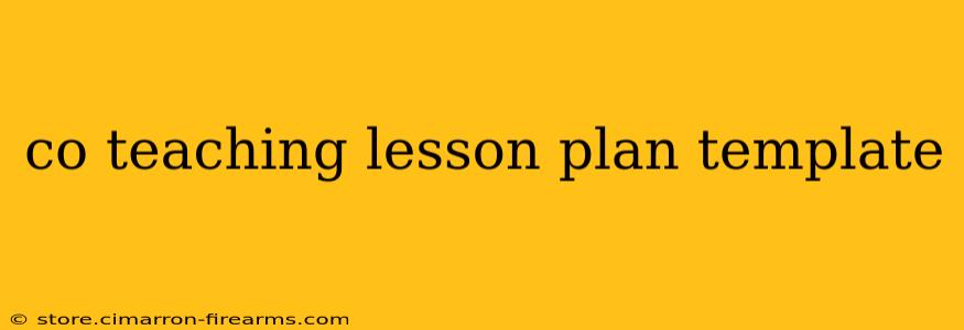 co teaching lesson plan template