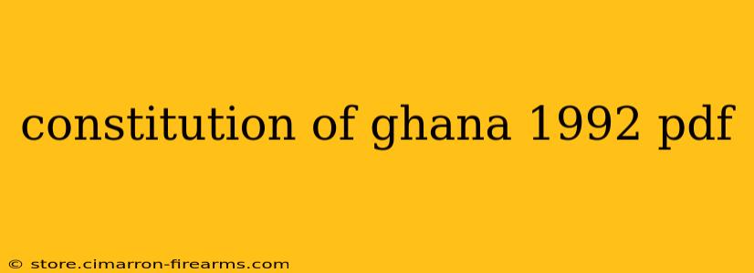 constitution of ghana 1992 pdf