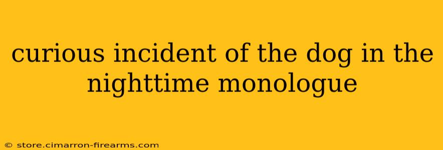 curious incident of the dog in the nighttime monologue