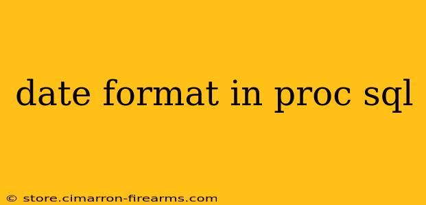 date format in proc sql