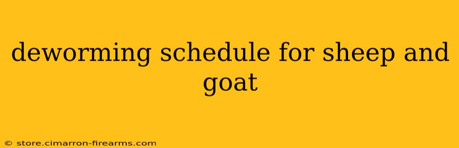 deworming schedule for sheep and goat