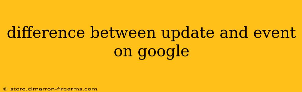 difference between update and event on google