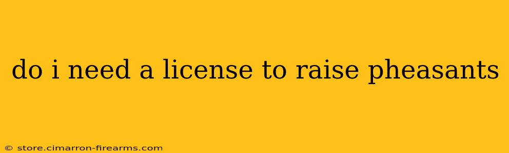 do i need a license to raise pheasants