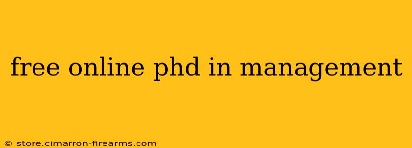 free online phd in management