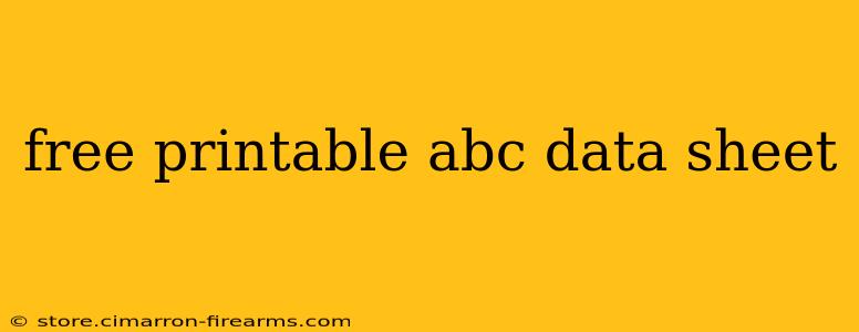 free printable abc data sheet