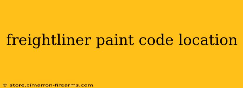 freightliner paint code location