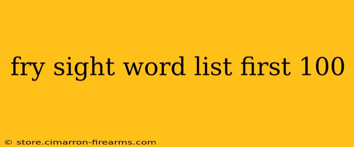 fry sight word list first 100