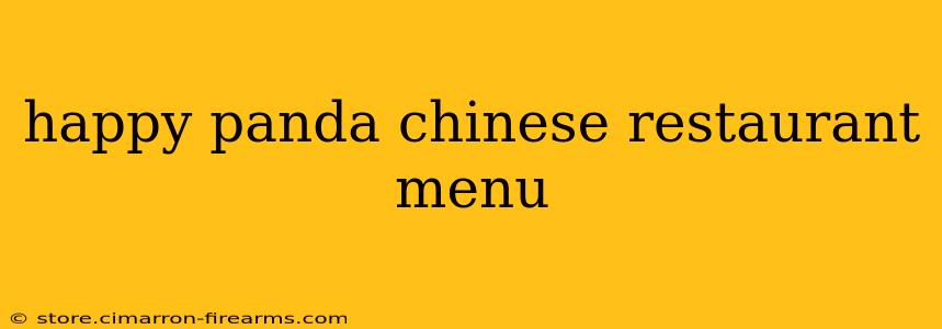 happy panda chinese restaurant menu