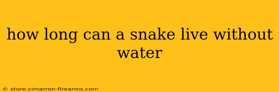 how long can a snake live without water