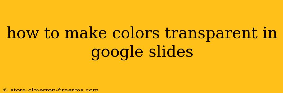 how to make colors transparent in google slides