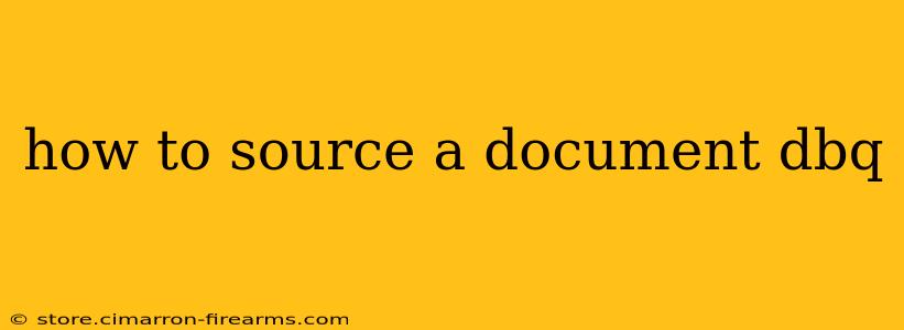 how to source a document dbq