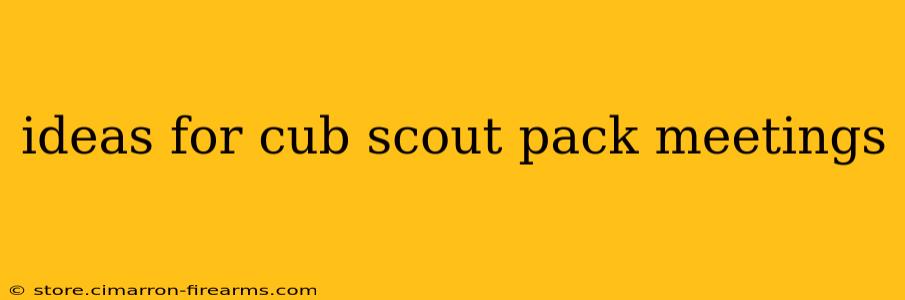 ideas for cub scout pack meetings