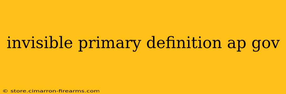 invisible primary definition ap gov