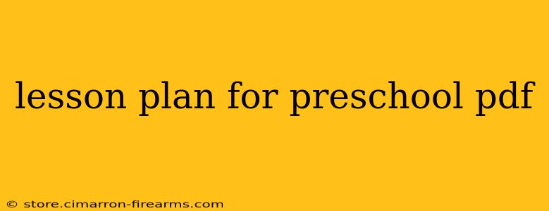 lesson plan for preschool pdf