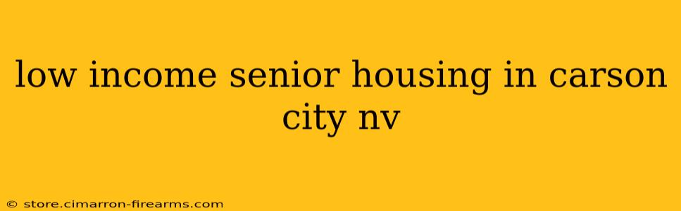 low income senior housing in carson city nv