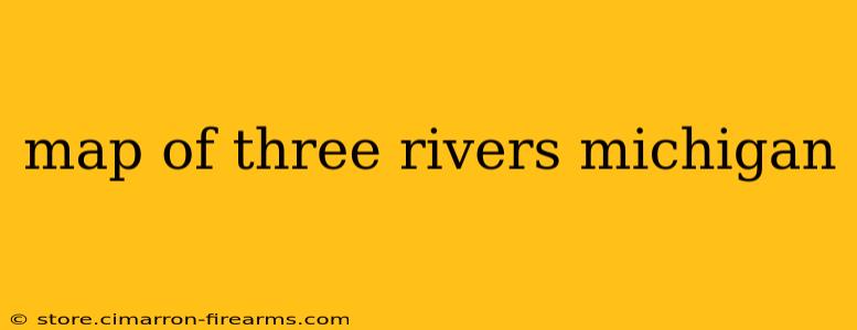 map of three rivers michigan