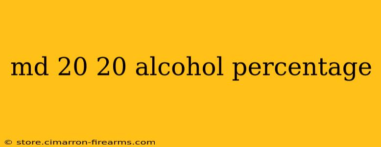 md 20 20 alcohol percentage