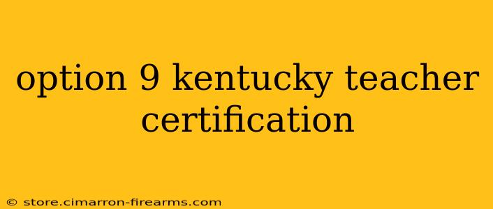 option 9 kentucky teacher certification