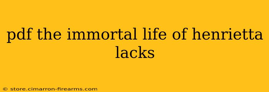 pdf the immortal life of henrietta lacks