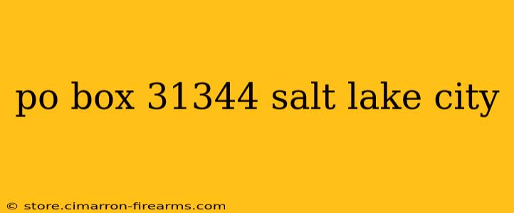 po box 31344 salt lake city