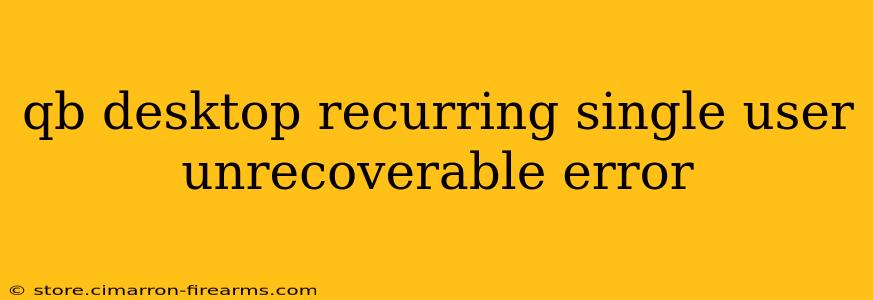 qb desktop recurring single user unrecoverable error