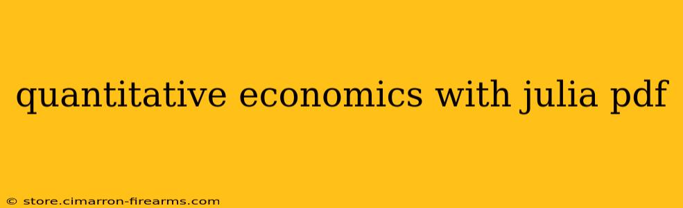 quantitative economics with julia pdf