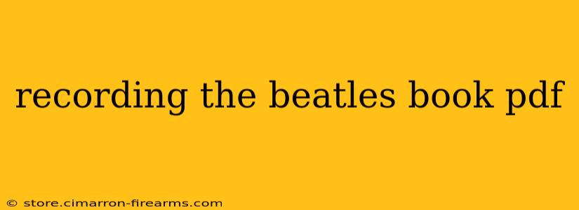 recording the beatles book pdf