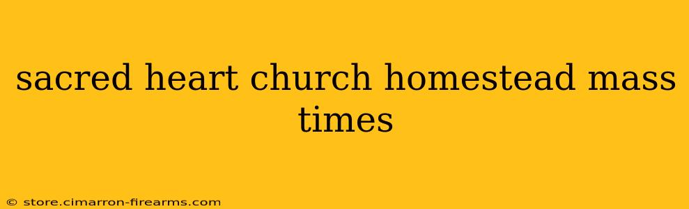 sacred heart church homestead mass times