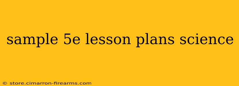 sample 5e lesson plans science