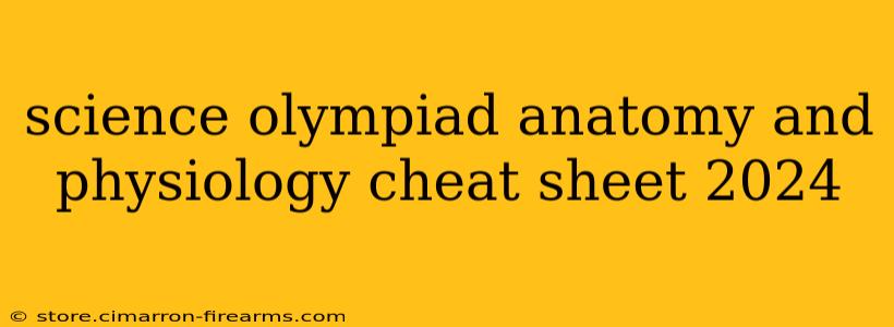 science olympiad anatomy and physiology cheat sheet 2024